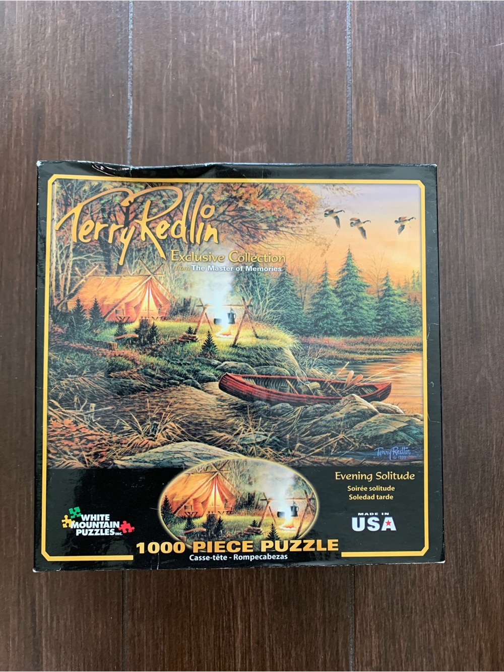 White Mountain Terry Redlin Evening Solitude 1000 Pc Jigsaw Puzzle 2013 Complete